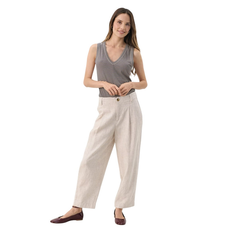 Part Two Clothing Nettas Ramie-Linen Trousers French Oak Melange on model main