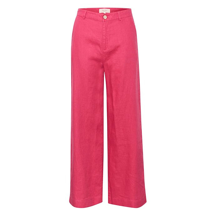 Part Two Clothing Ninnes Linen Trousers Claret Red front