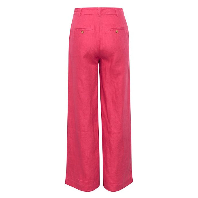 Part Two Clothing Ninnes Linen Trousers Claret Red rear
