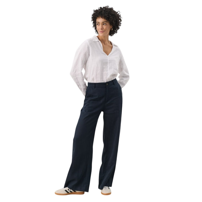 Part Two Clothing Ninnes Linen Trousers in After Midnight on model full-length