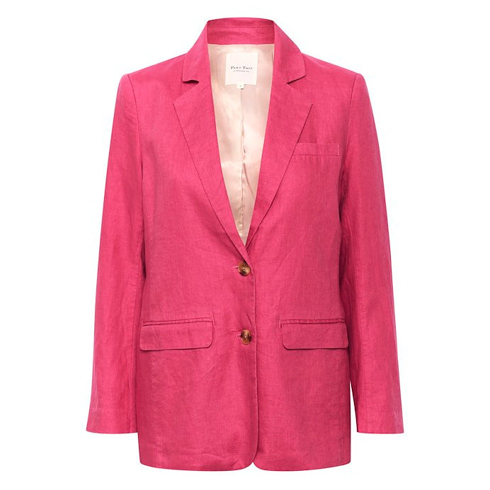 Part Two Clothing Nyan Linen Blazer Claret Red front