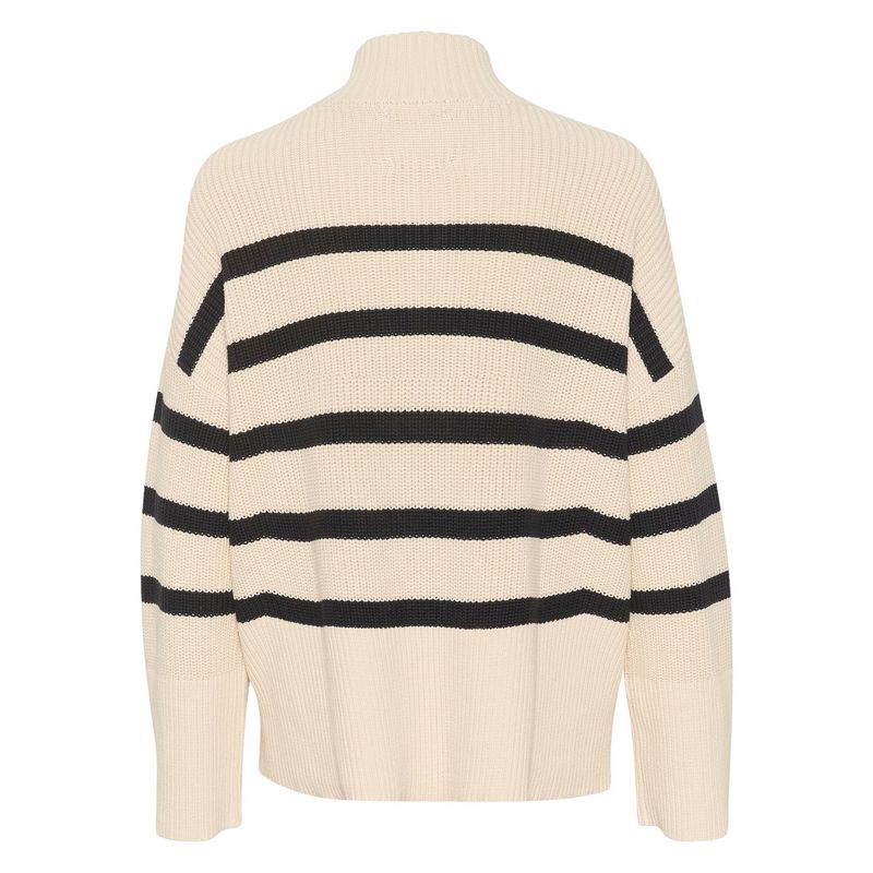 Part Two Clothing Rajana Cotton Pullover in Whitecap Grey Stripe 30308331-302639 rear
