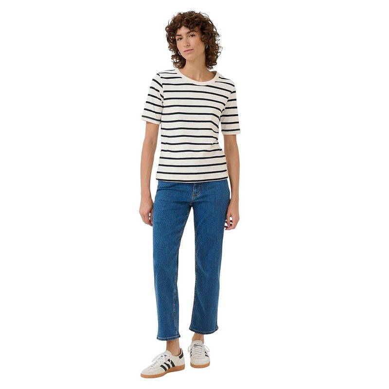 Part Two Clothing Ratana Cotton T-Shirt Dark Navy Stripe 30309870-303998 on model main
