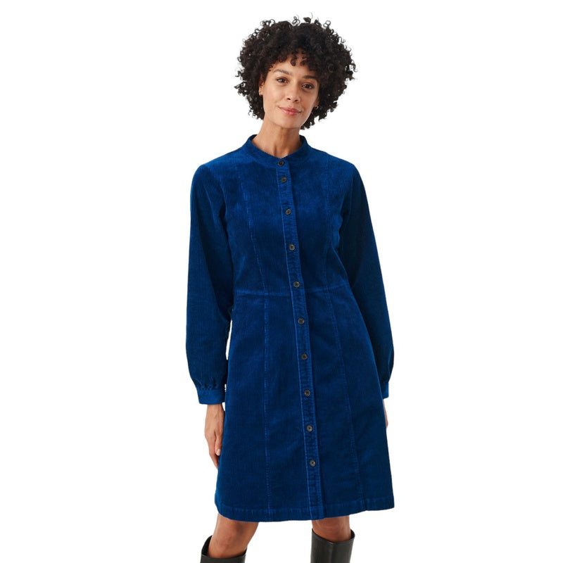 Part Two Clothing Ruthia Cord Dress in Blue Opal 30308055-194120 on model front