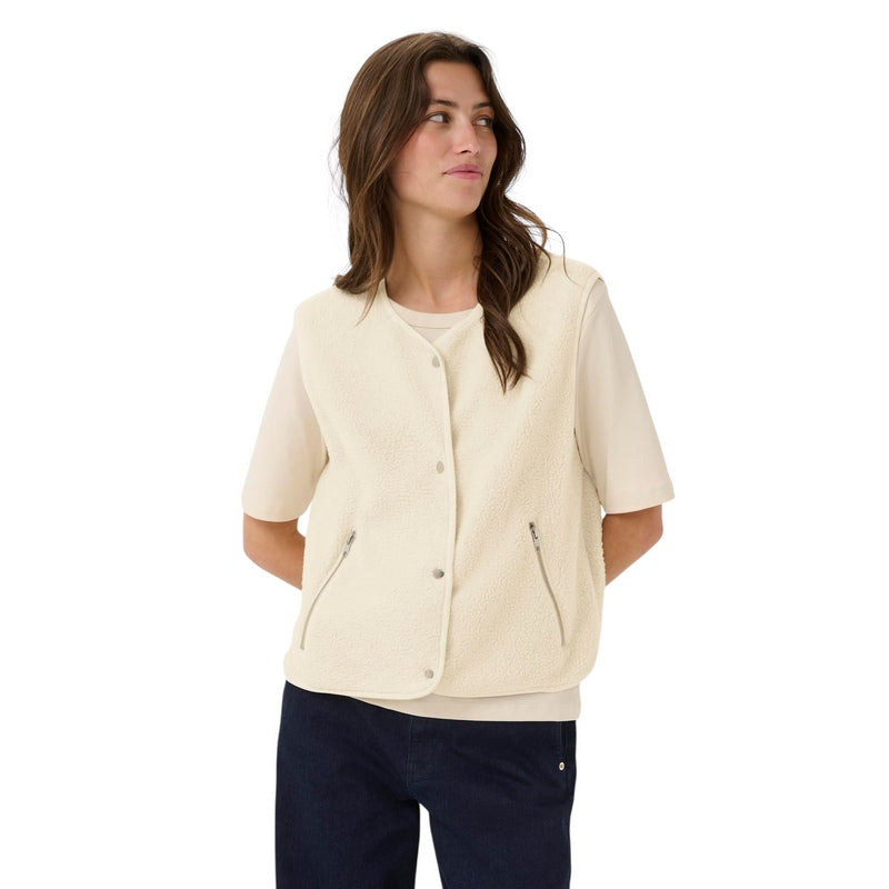 Part Two Clothing Signy Fleecy Waistcoat Oatmeal on model front