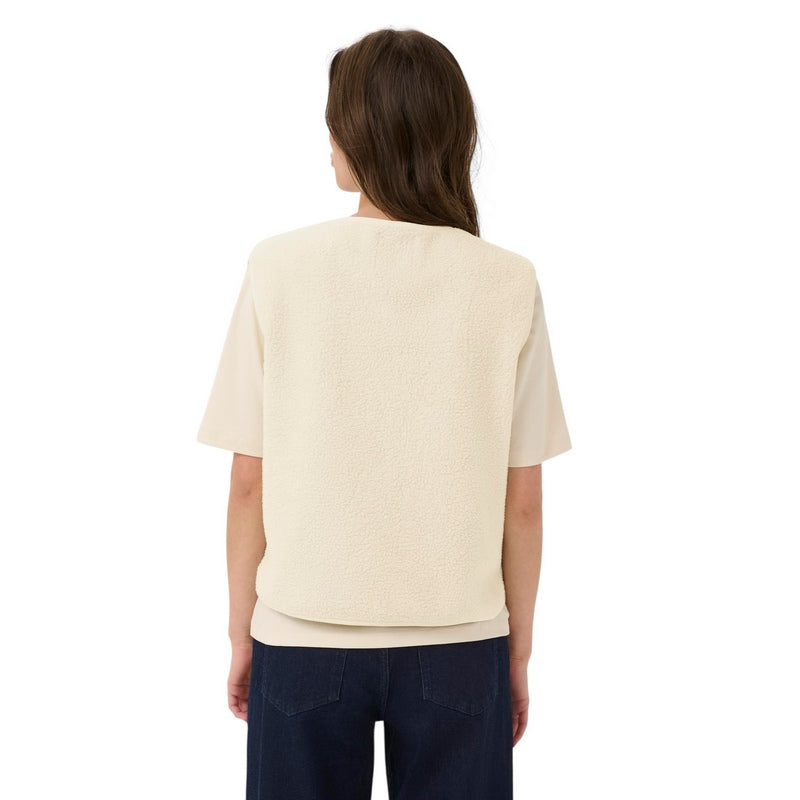 Part Two Clothing Signy Fleecy Waistcoat Oatmeal on model rear