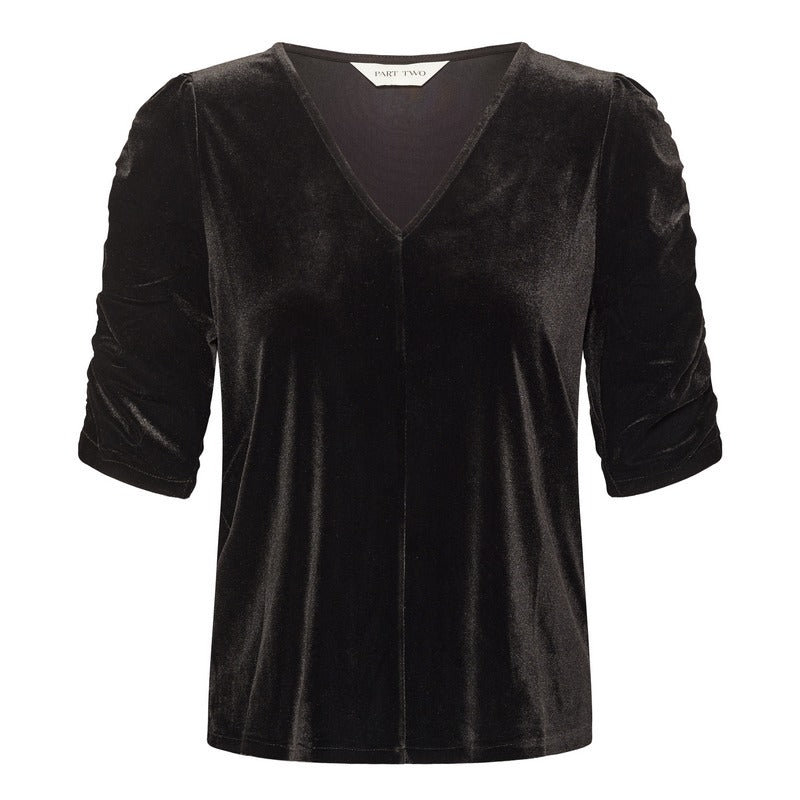 Part Two Clothing Valeriia Velvet Blouse Black 30311019-194008 front