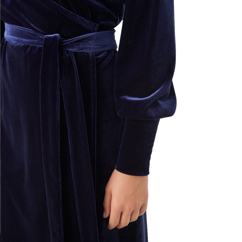 Part Two Clothing Vanilla Velvet Dress in Midnight Sail 30308217-193851 on model detail