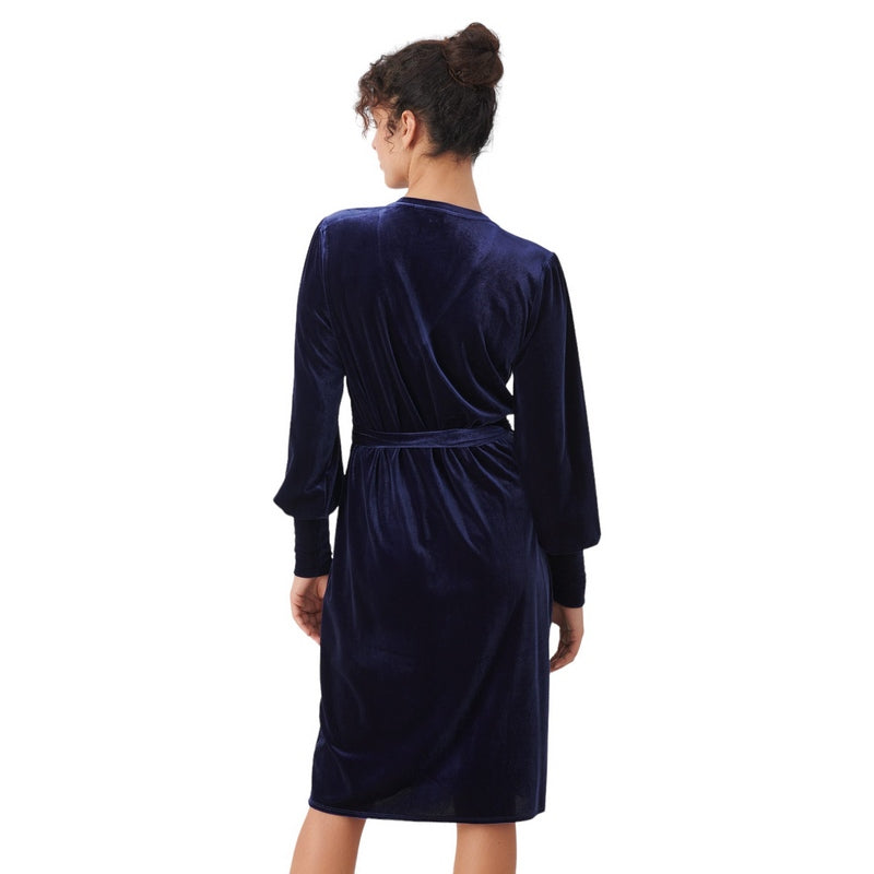 Part Two Clothing Vanilla Velvet Dress in Midnight Sail 30308217-193851 on model back
