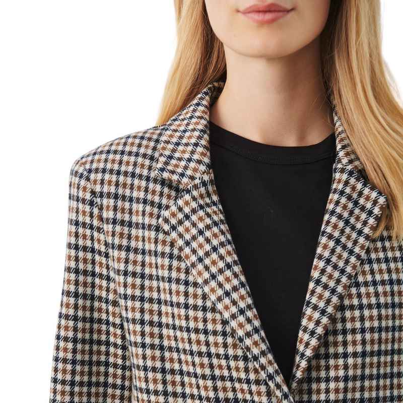 Part Two Clothing Victoriana Blazer in Brown Check 30308079-302416 on model detail