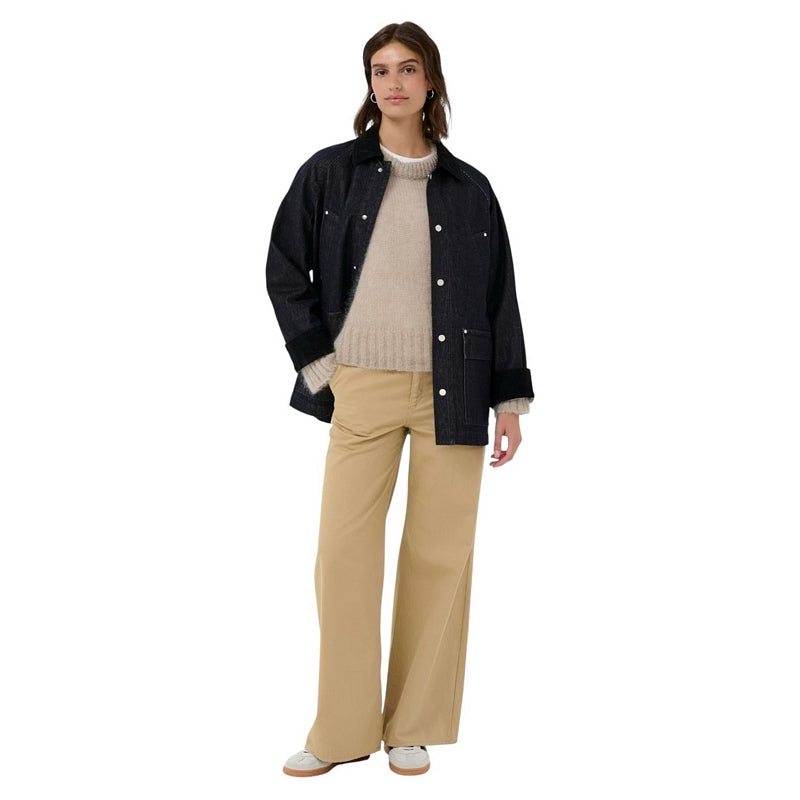 Part Two Clothing Ydun Coat in Rinse Blue Denim 30310240-300159 on model main