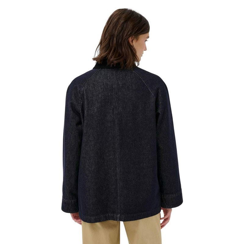 Part Two Clothing Ydun Coat in Rinse Blue Denim 30310240-300159 on model rear