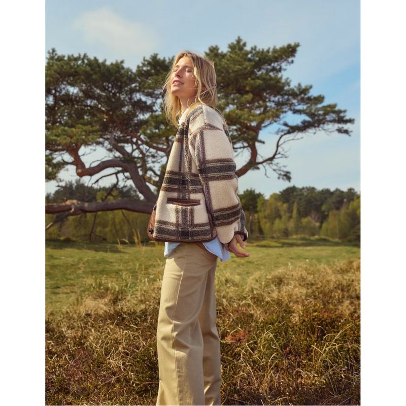 Part Two Clothing Ysabell Jacket Brown Check on model lifestyle 1