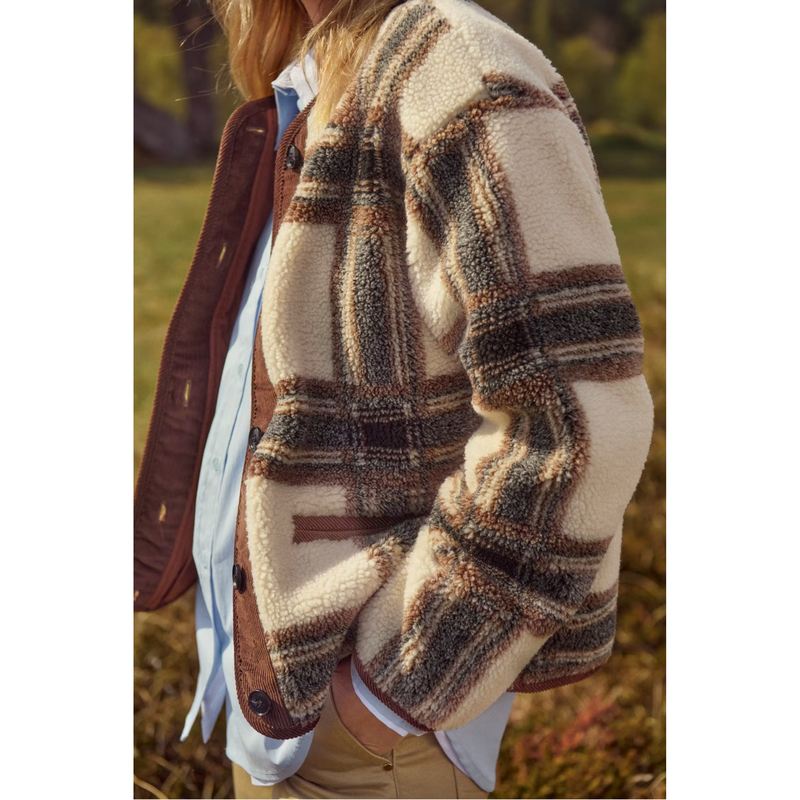 Part Two Clothing Ysabell Jacket Brown Check on model lifestyle 2