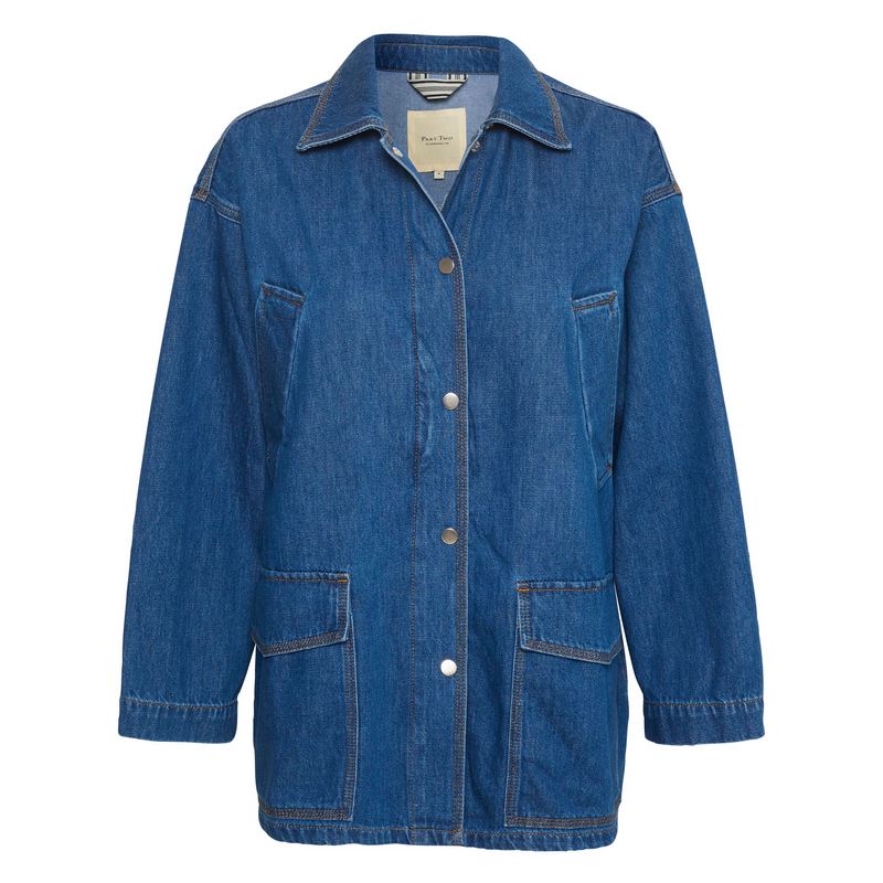 Part Two Elmira Oversized Cotton Jacket Blue Denim 30308245-300145 front