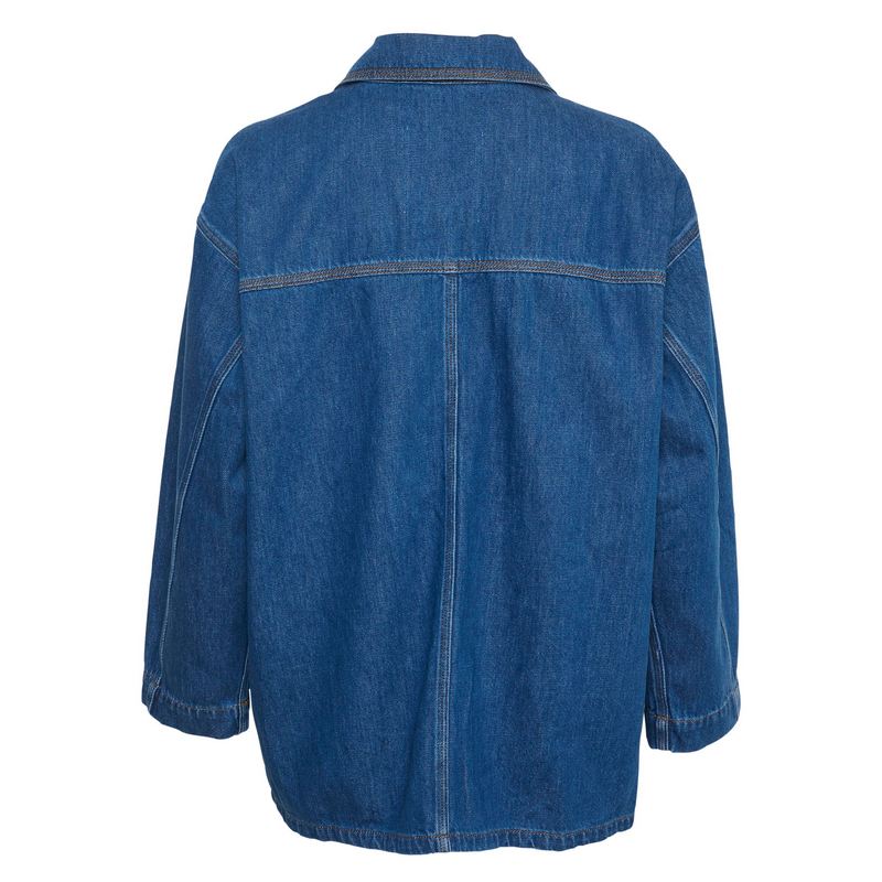 Part Two Elmira Oversized Cotton Jacket Blue Denim 30308245-300145 on model rear