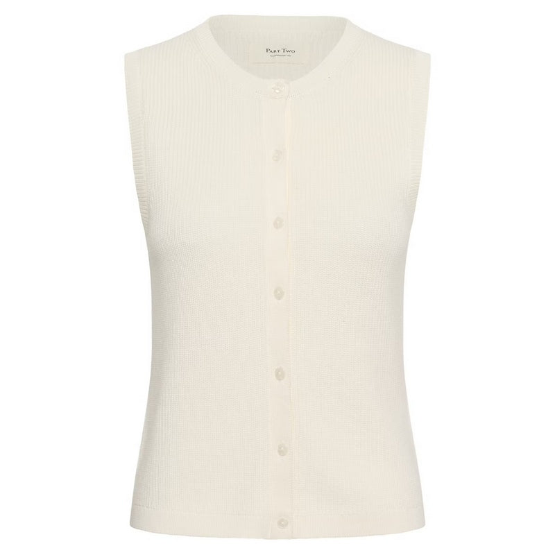 Part Two Gemma Cotton Knit Cardigan Whisper White 30310605-110701 front