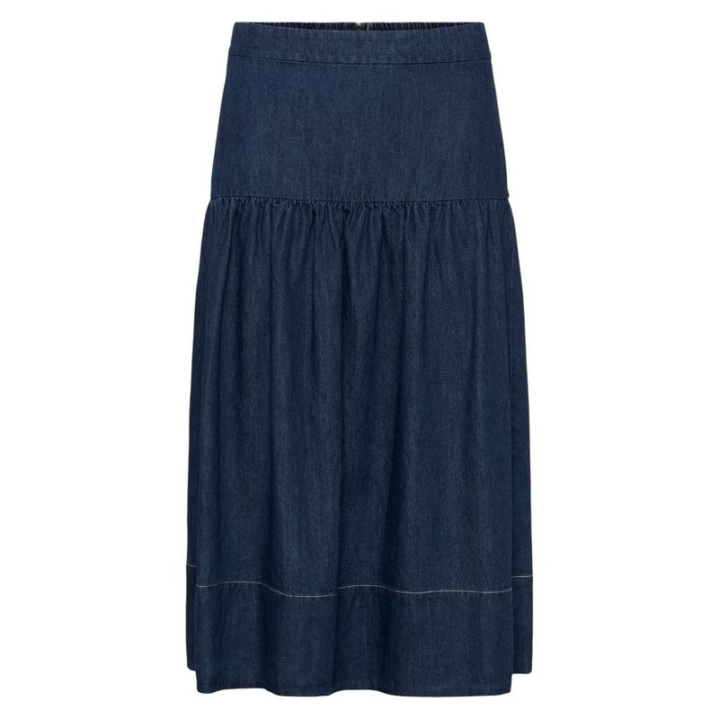 Part Two Nellia Cotton Skirt Dark Blue Denim 30310489-300158 front