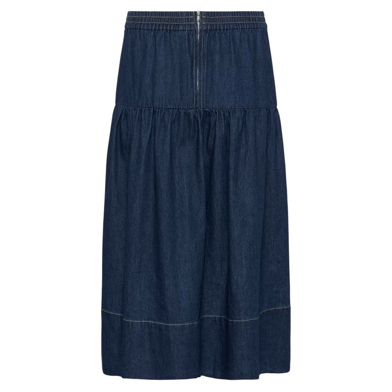 Part Two Nellia Cotton Skirt Dark Blue Denim 30310489-300158 rear