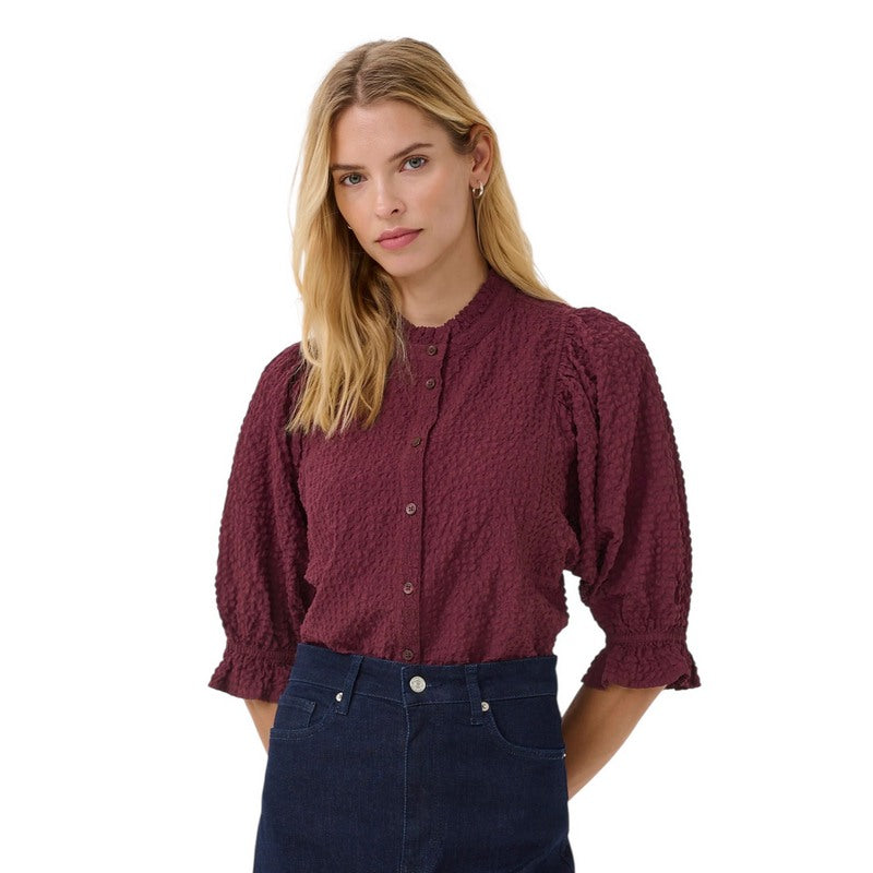 Part Two Clothing Toni Shirt Tawny Port on model front