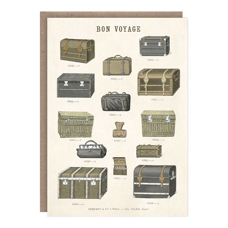 Pattern Book Greetings Card Valises Bon Voyage PB2516 front