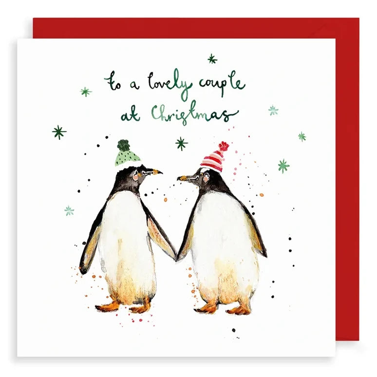 Penguins Christmas Card - To A Lovely Couple LMXM79 front