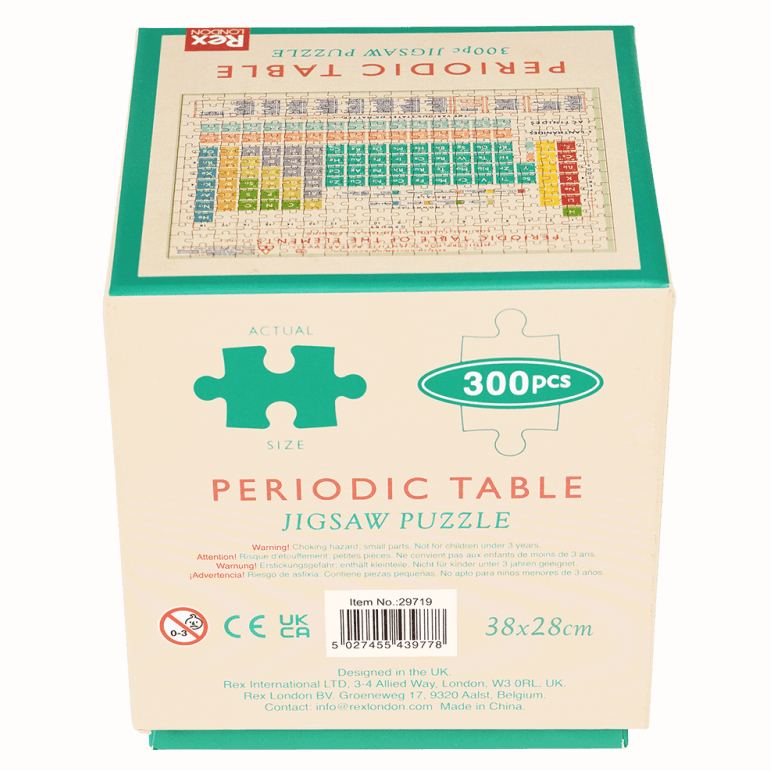 Periodic Table 300 Piece Jigsaw Puzzle box rear