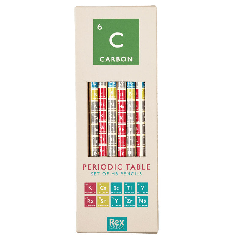 Periodic Table 6 HB Pencils 29334 in box front