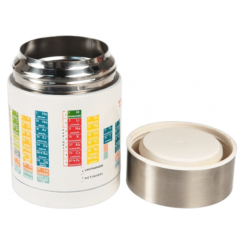 Periodic Table Stainless Steel Food Flask 29674 open