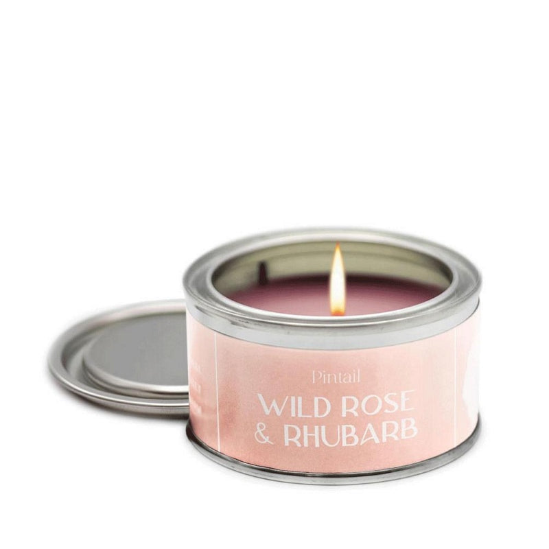 Pintail Candles Wild Rose & Rhubarb Paint Pot Candle 89ml