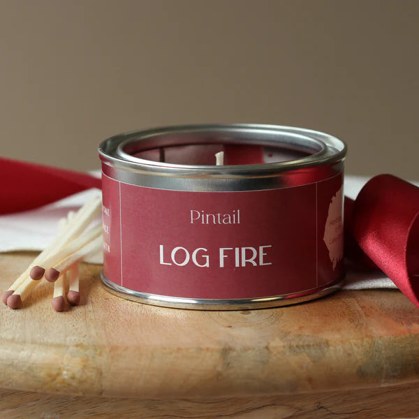 Pintail Paint Pot Candle Log Fire lifestyle