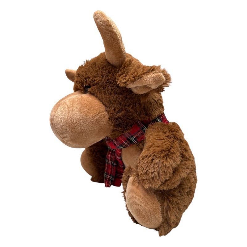 Plush Highland Cow With Tartan Scarf 4HL631 Medium side