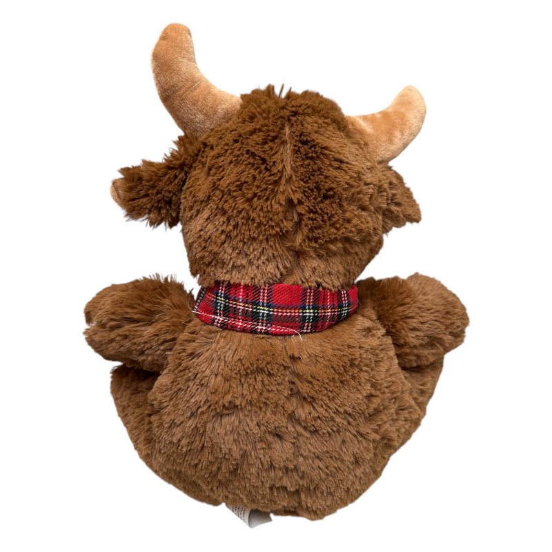 Plush Highland Cow With Tartan Scarf 4HL631 Medium rear rear