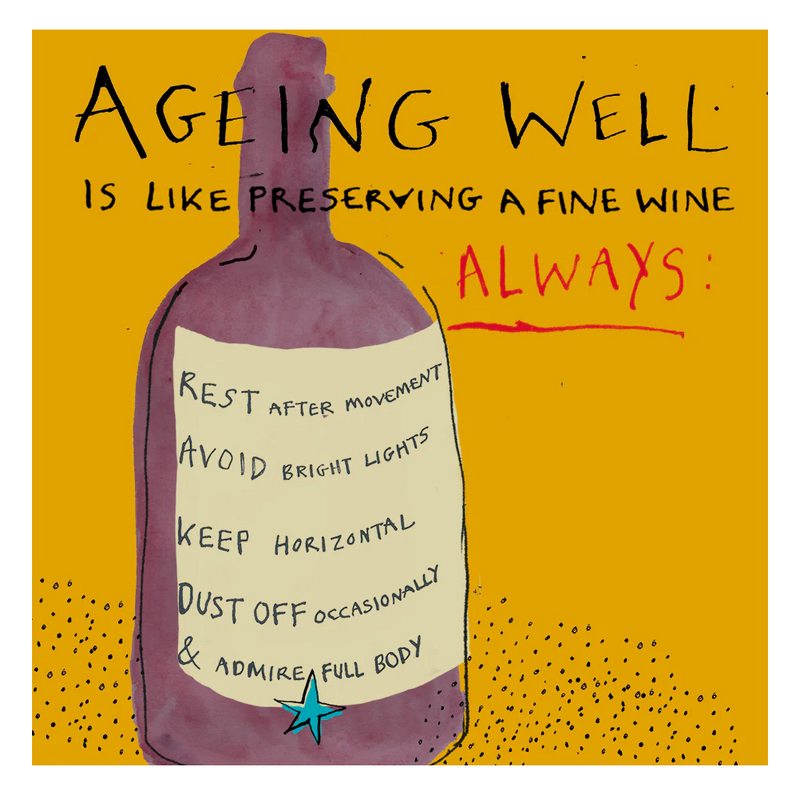 Poet and Painter Greetings Card Aging Well Fine Wine Birthday FP1044 front