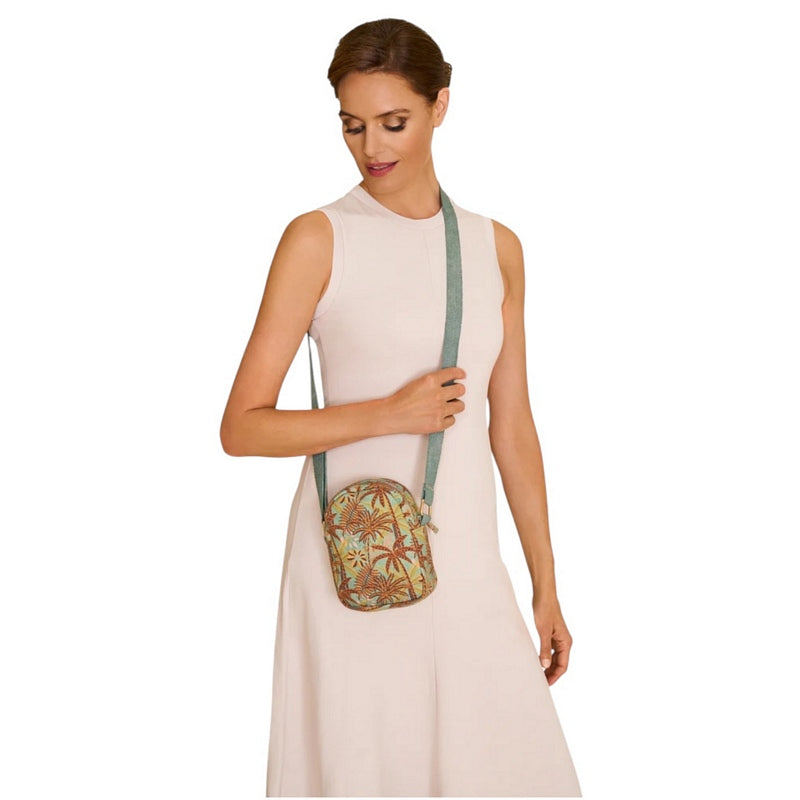 Powder Designs Canvas Out and About Bag Patterned Palms CCB2 on model