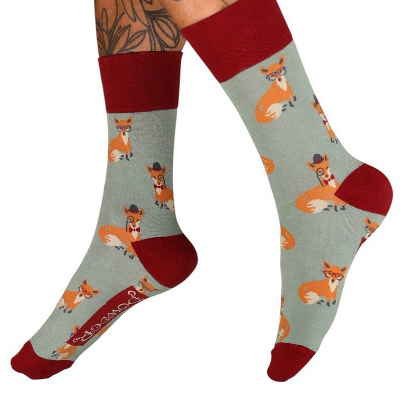 Powder Designs Esteemed Fox Men's Socks Ice MSOC143