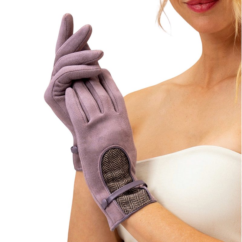 Powder Designs Genevieve Faux Suede Gloves in Lavender GEN15 main