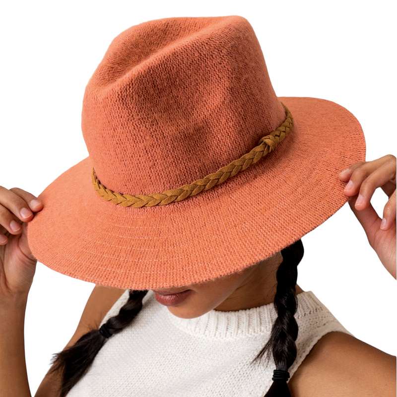 Powder Designs Katie Wide Brimmed Hat in Coral KAT17 on model