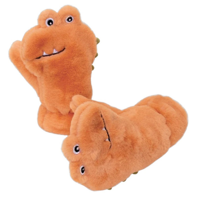 Powder Designs Kids Fluffy Mittens Toothy Dino Coral COS108 main