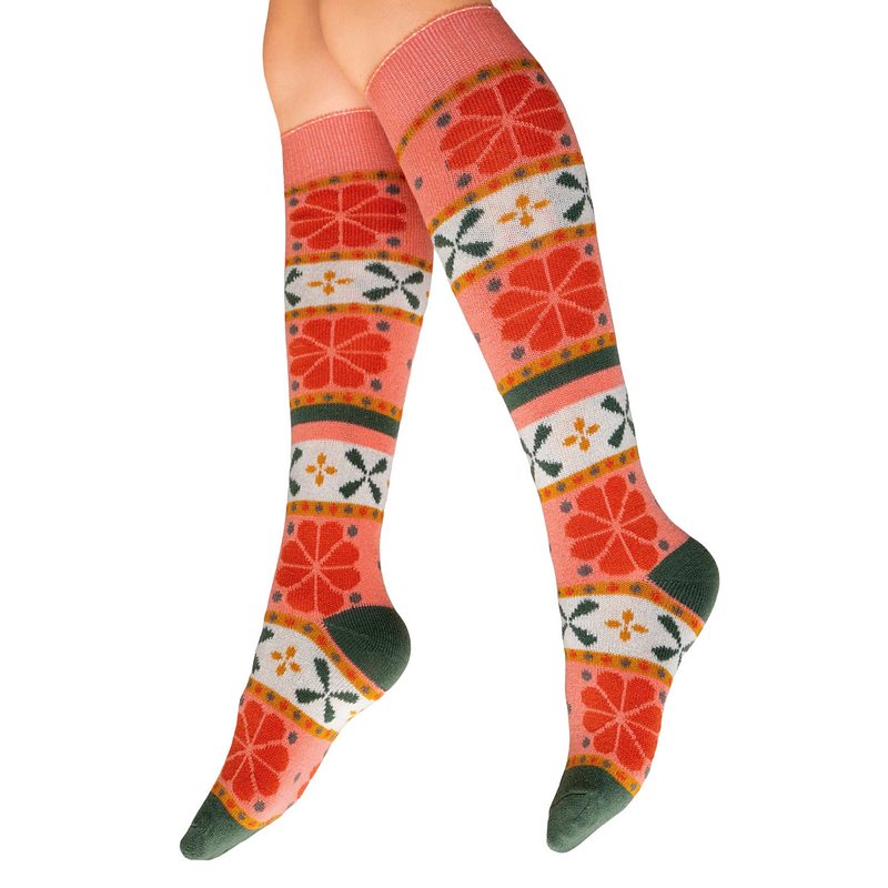 Powder Designs Knee High Socks Fair Isle Petal SOC636 main