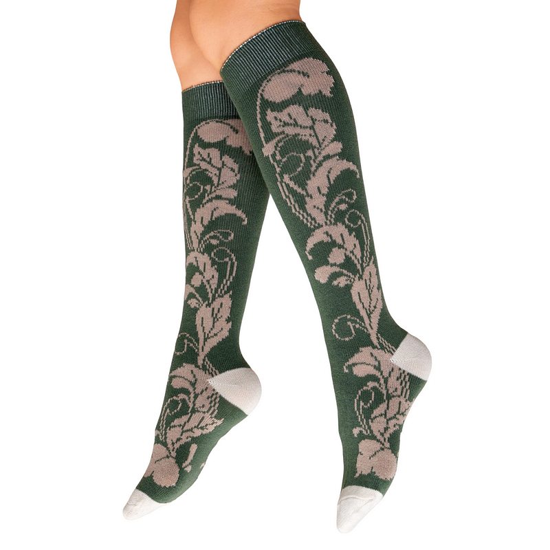 Powder Designs Knee High Socks Opulent Floral Sage SOC634 main