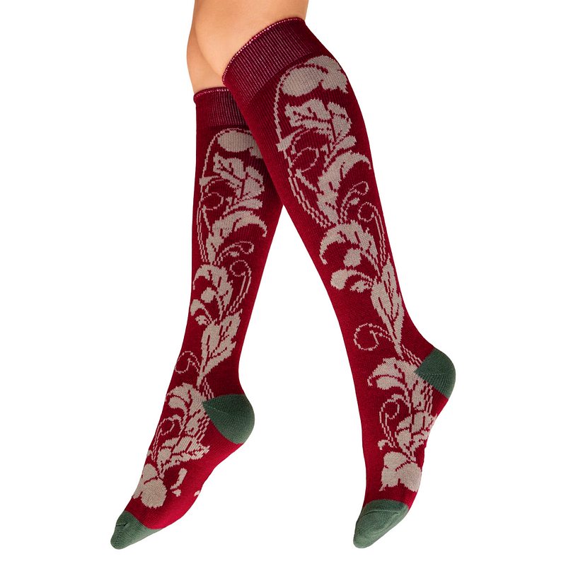 Powder Designs Knee High Socks Opulent Floral in Fuschia SOC633 main