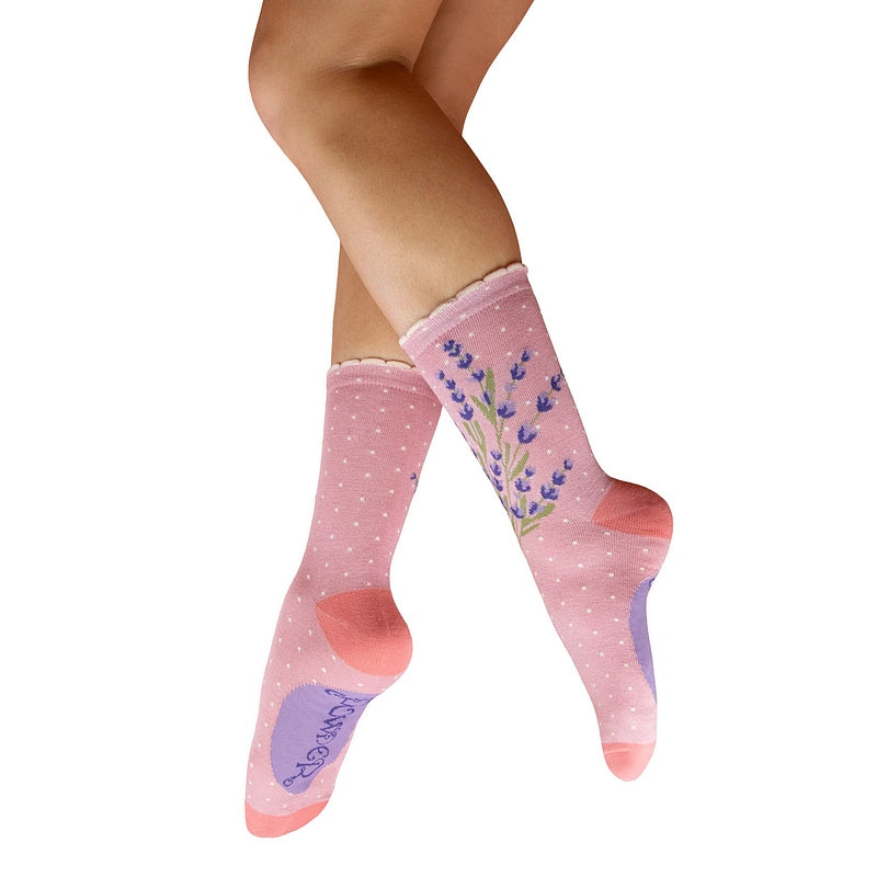 Powder Designs Luscious Lavender Ankle Socks Pink SOC802 main