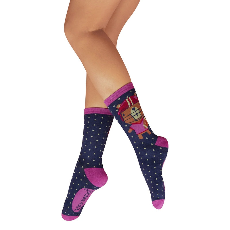 Powder Designs Quarterback Ankle Socks Navy SOC724 main