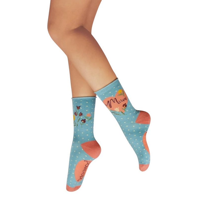 Powder Designs Special Mum Ankle Socks Denim SOC709 on model