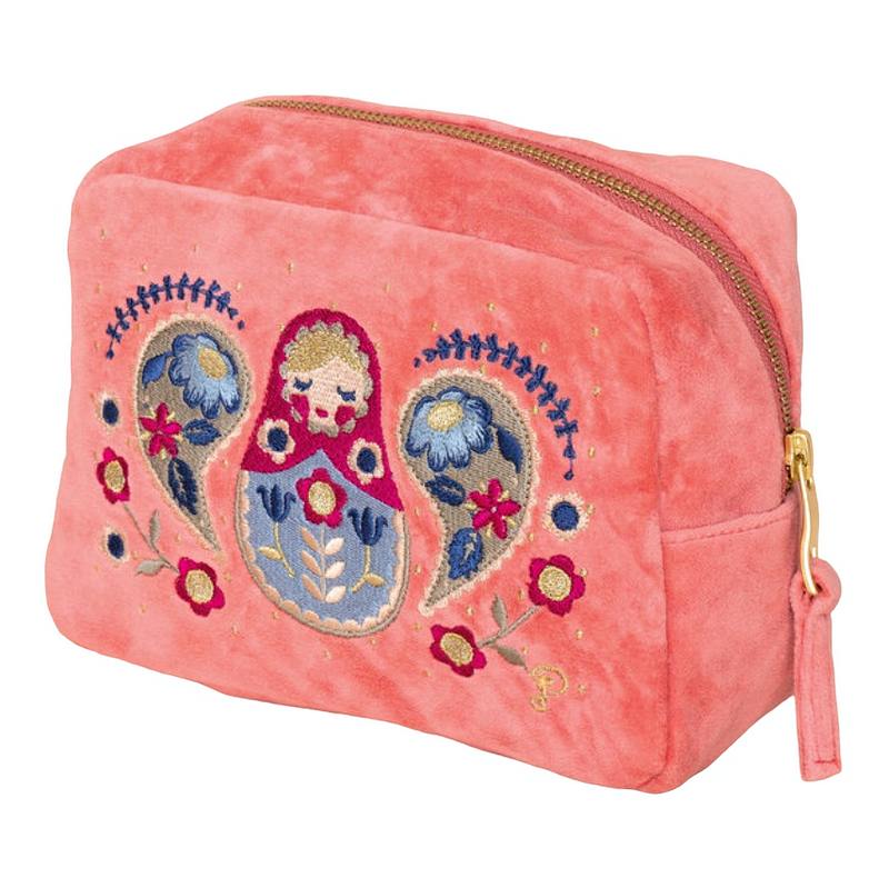 Powder Designs Velvet Make-up Bag Petal Matryoshka Doll VMB3 main