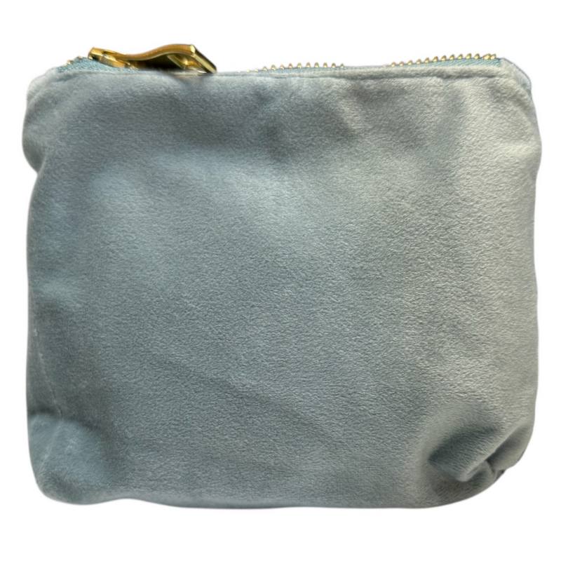 Powder Designs Velvet Mini Pouch Swooping Swallow Ice Blue VMP31 rear