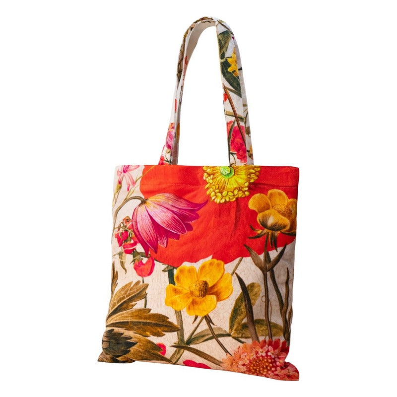 Powder Designs Velvet Tote - Fine Flowers Cream TOT26 front