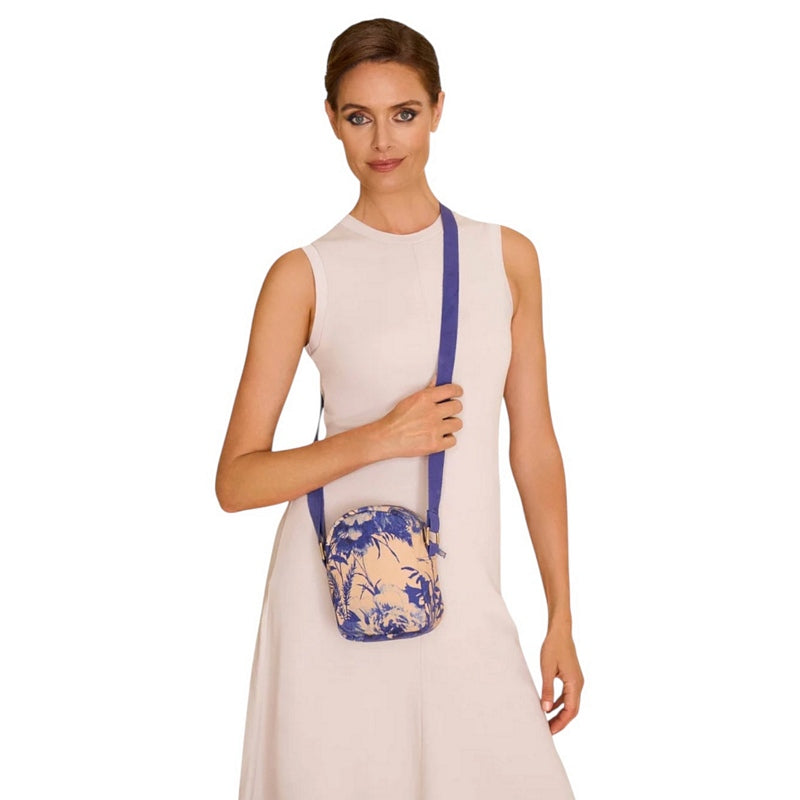 Powder UK Canvas Out and About Bag China Blue Blooms CCB3 on model