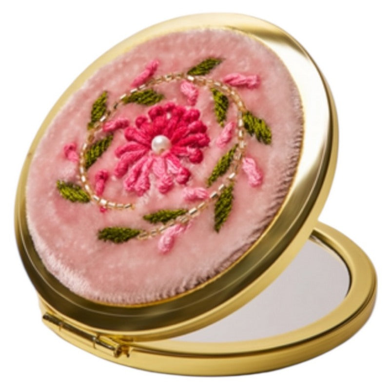 Powder UK Embroidered Mirror Pink Petals EMR1 main
